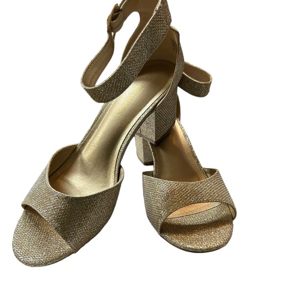 DREAM PAIRS Women's Fashion Dress Low Heel CHUNKLE GOLD/GLITTER Size 10 NIB - Picture 5 of 13